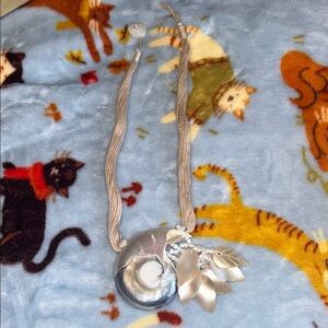 Silver and Cream Pendant Necklace